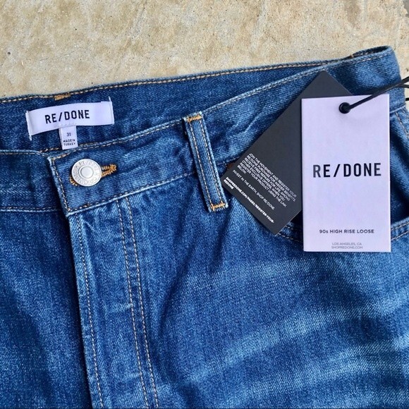 NWT Re/Done Redone Jeans 90s High Rise Loose Fit Medium Wash 100% Cotton 31 - Picture 5 of 11